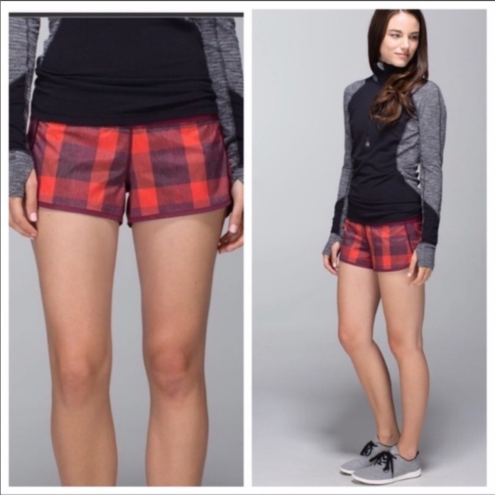 Rare Lululemon Checkered Red Running Speed Shorts